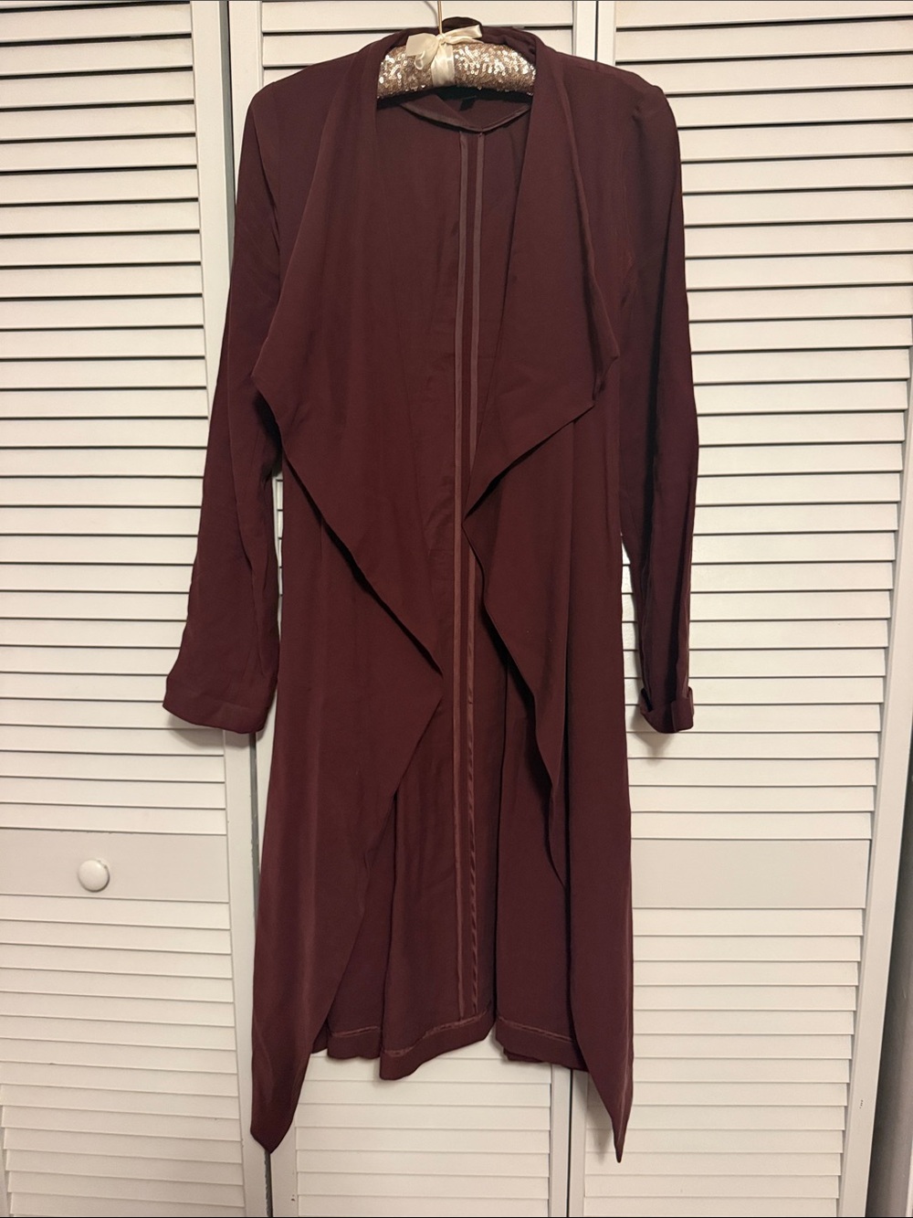 Express plum Draped Trench Coat